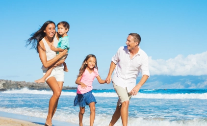 rodzina na plaży