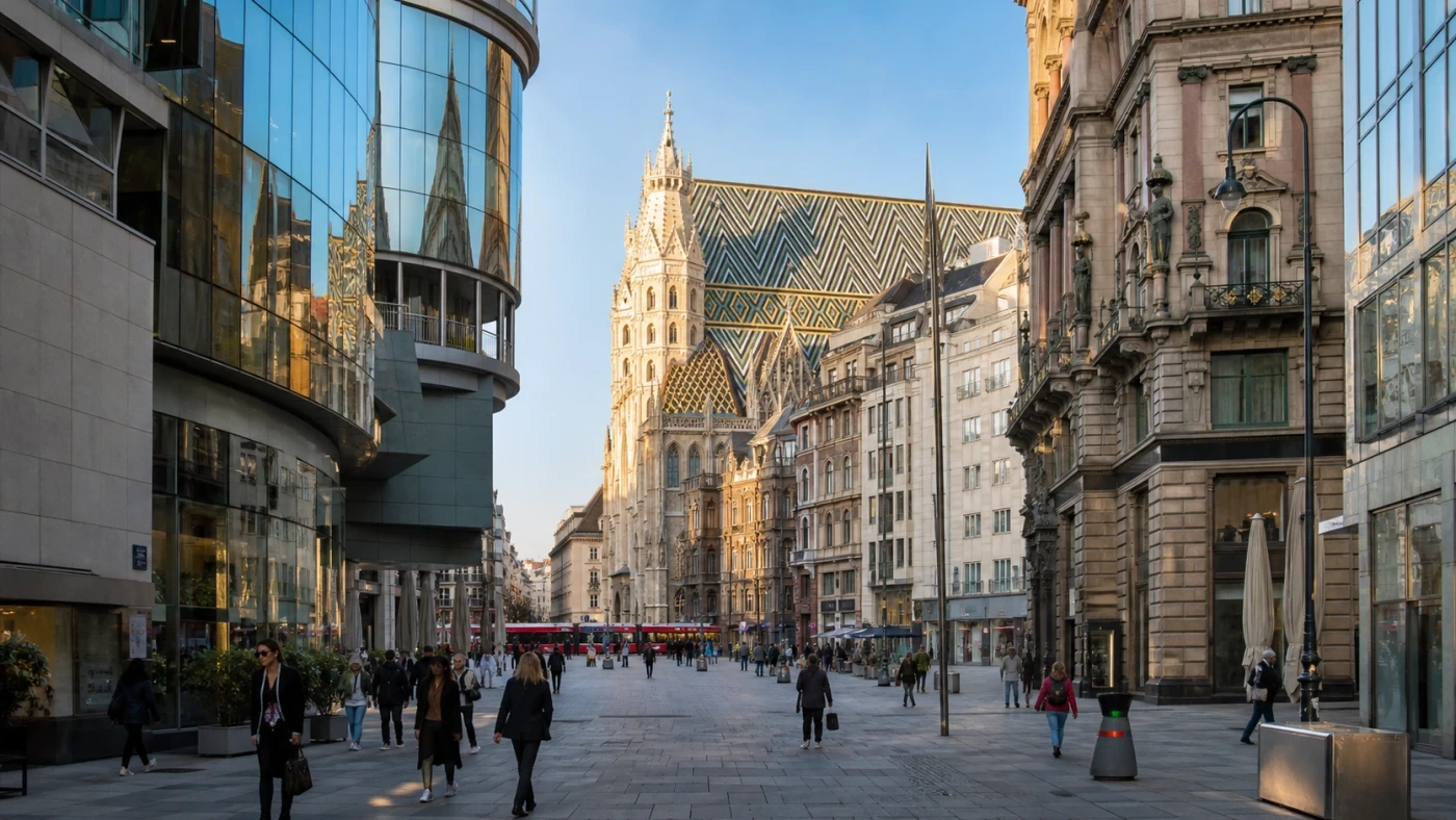Fotorealistyczna ilustracja podróżnicza: City Break Wiedeń