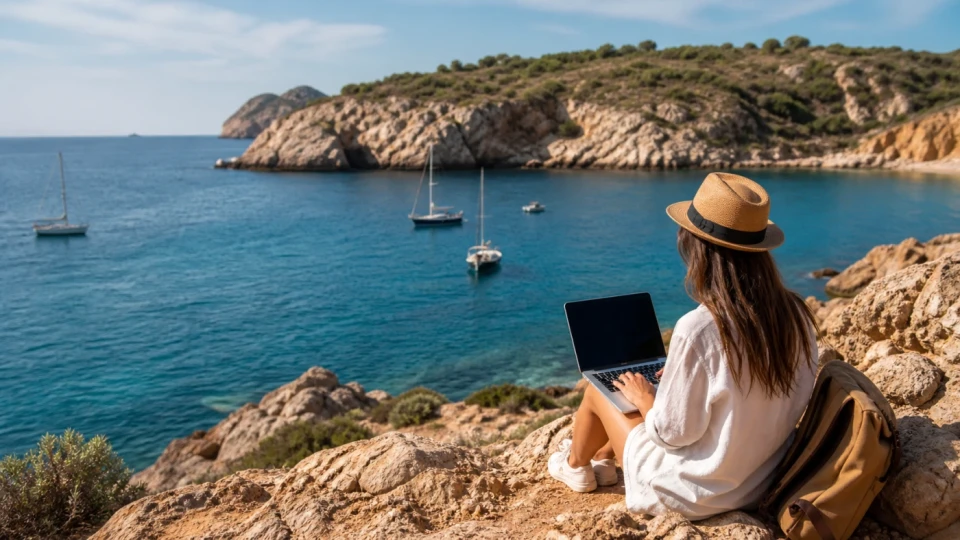 Fotorealistyczna ilustracja podróżnicza: Wakacje last minute - korzyści i wady