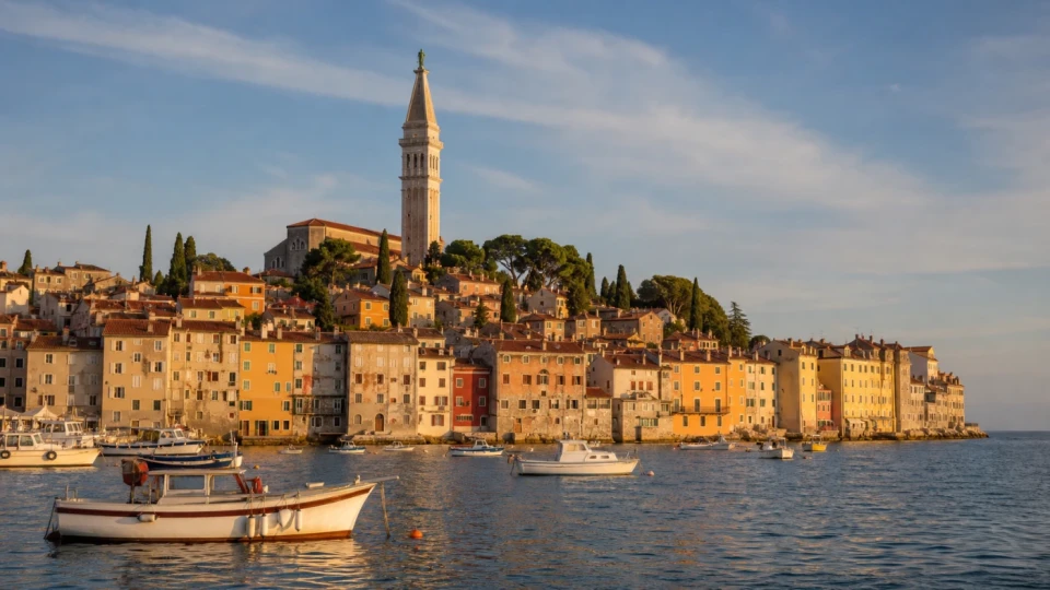 Fotorealistyczna ilustracja podróżnicza: Rovinj, chorwackie Saint-Tropez