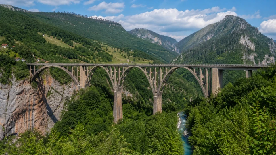 Fotorealistyczna ilustracja podróżnicza: Most na Tarze