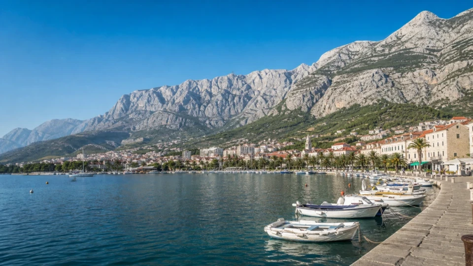 Fotorealistyczna ilustracja podróżnicza: Makarska – przewodnik turystyczny