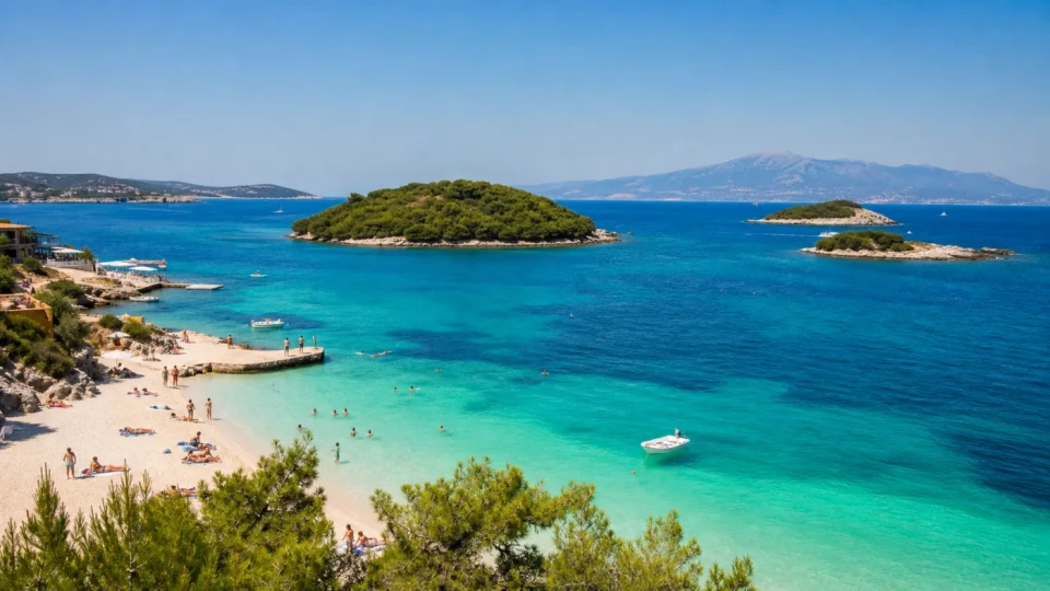Fotorealistyczna ilustracja podróżnicza: Ksamil – Albania w miniaturze