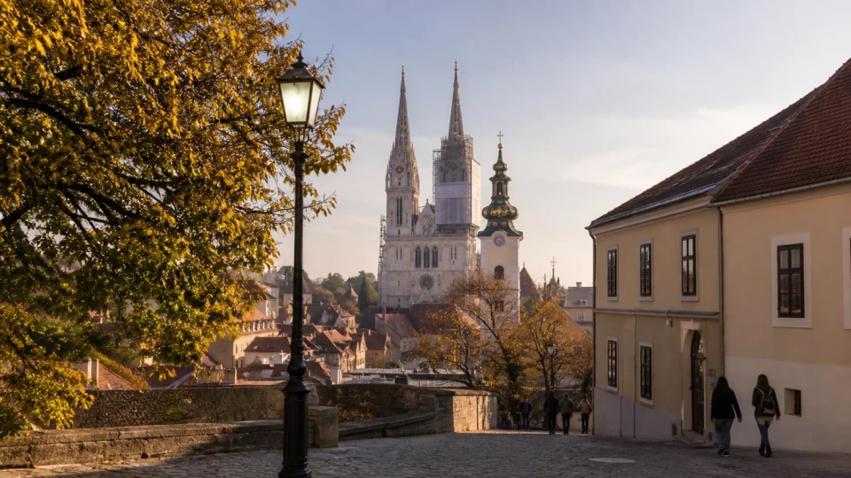Fotorealistyczna ilustracja podróżnicza: Zagrzeb - interesująca stolica Republiki Chorwacji
