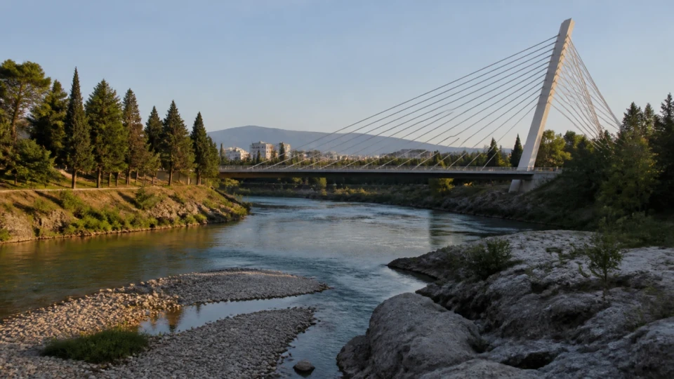 Fotorealistyczna ilustracja podróżnicza: Podgorica - interesująca stolica Czarnogóry